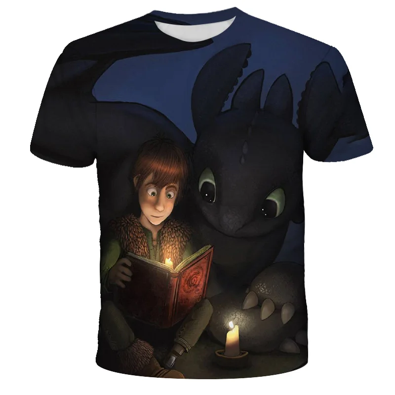 

Como treinar seu drago 3D Impresso Kawaii impresso menino camiseta meninas casual camiseta divertido jogo dos desenhos animad