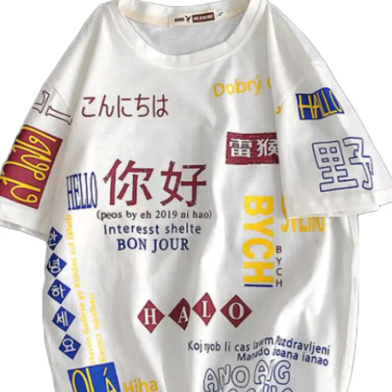 

Мужская футболка с коротким рукавом и круглым вырезом, свободного покроя