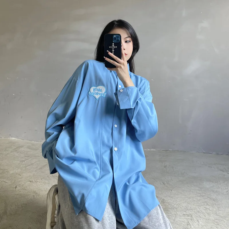 

Salt Versatile Long Sleeve Shirt and Women's Korean-Style Niche Setting