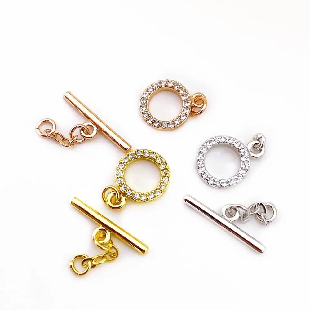 

Copper Clasps 18K Gold plated DIY Pearls Jewelry Fittings Fastener Connector Clasps For DIY Gems Pearls Necklace Bracelet Clasp