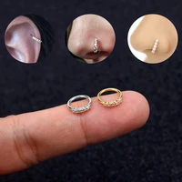 korean jewelry false nose piercing circular for septum zircon nose rings for women artificial piercing copper mens body jewelry