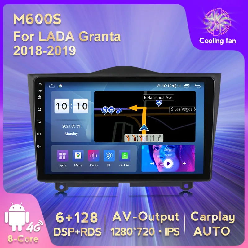 

4G Lte Android 10 6 + 128G Автомагнитола мультимедийный видеоплеер для LADA Granta Cross BA 3 2018 2019 навигация GPS WIFI BT Carplay