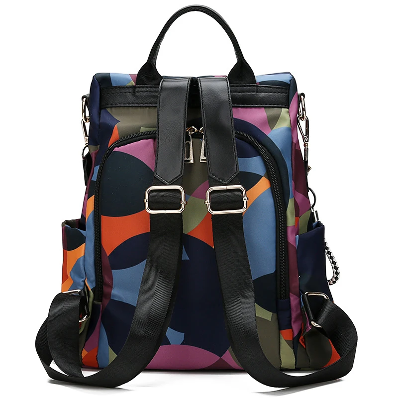 

Cool Retro Multi-Functional Backpack Large Capacity Nylon Backpack Women Travel Shopping NIN668