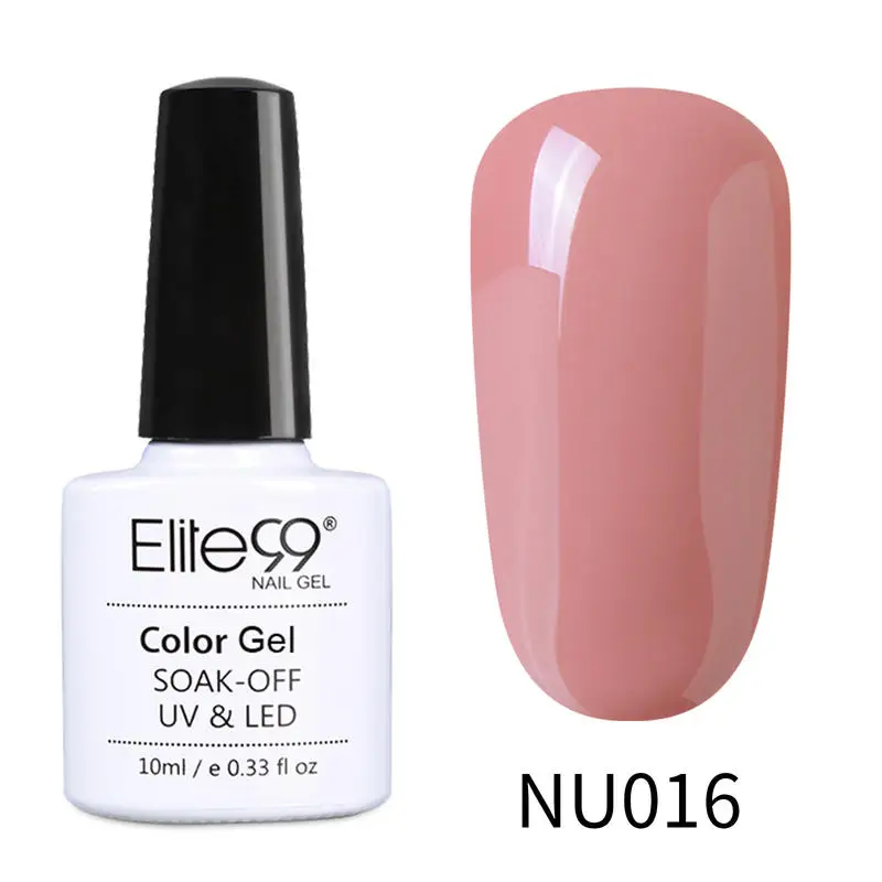 Elite99 10 мл Гель лак телесного цвета отмачиваемый конфетный цвет эмалированный