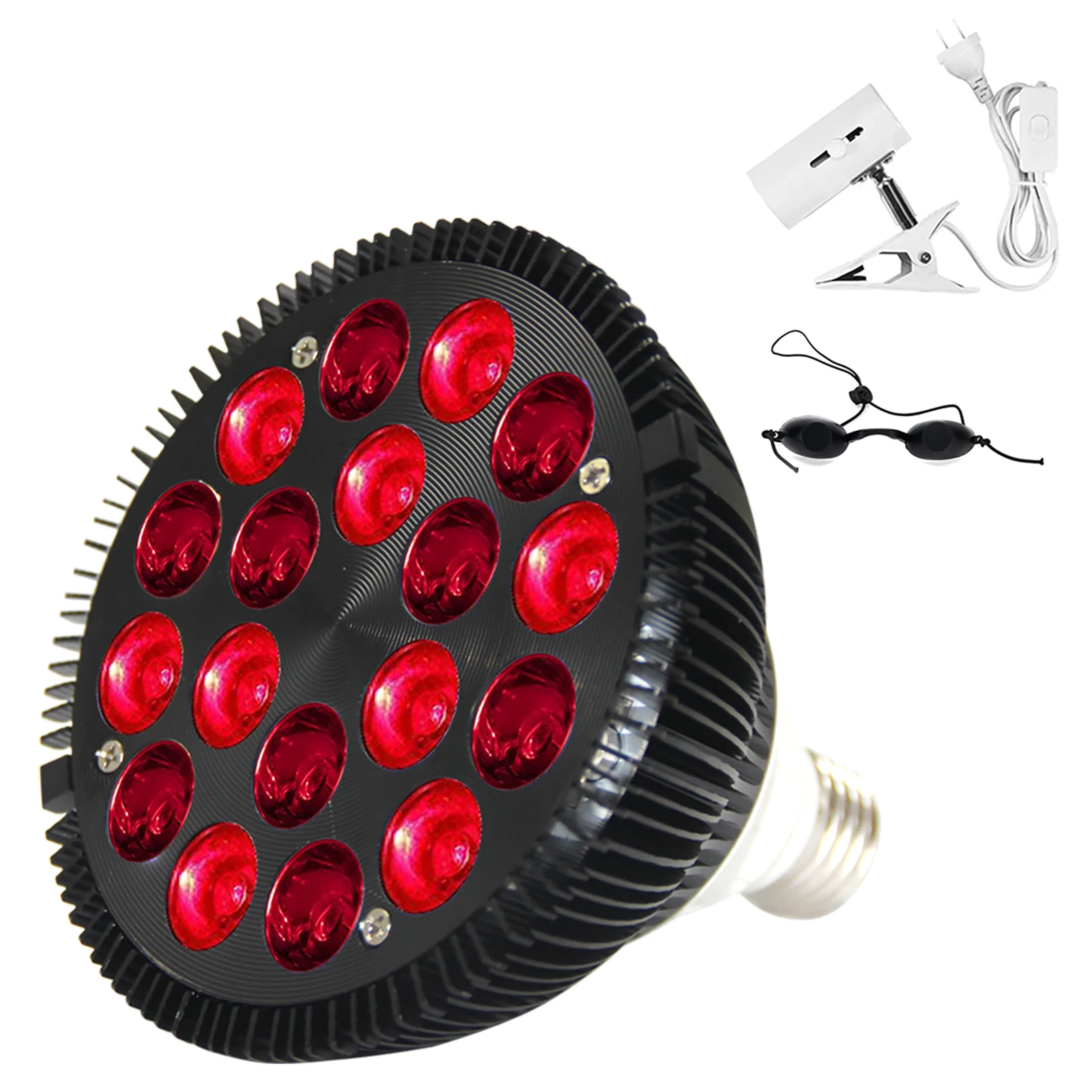 

54W E27 LED Light Therapy Lamp Anti-aging PAR38 Bulb 630nm 660nm Red Light Near Infrared 810nm 830nm 850nm, Red Grow LED Light