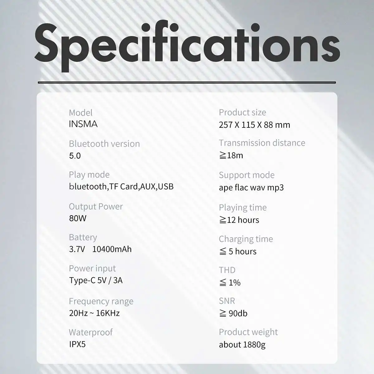 

Bluetooth- INSMA S800 , 80 , 10400