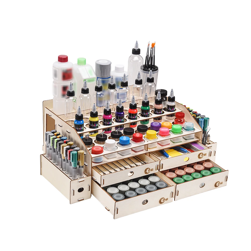 

OPHIR Wood Acrylic Paints Rack with Mark Pen Storage Rack MG062