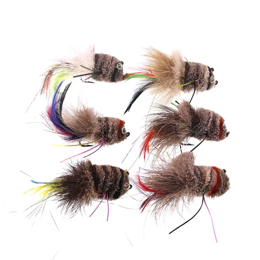 Wifreo 6/10 штук в штучной упаковке Flyfishing окунь Жук Летающая поверхность Мышь Крыса