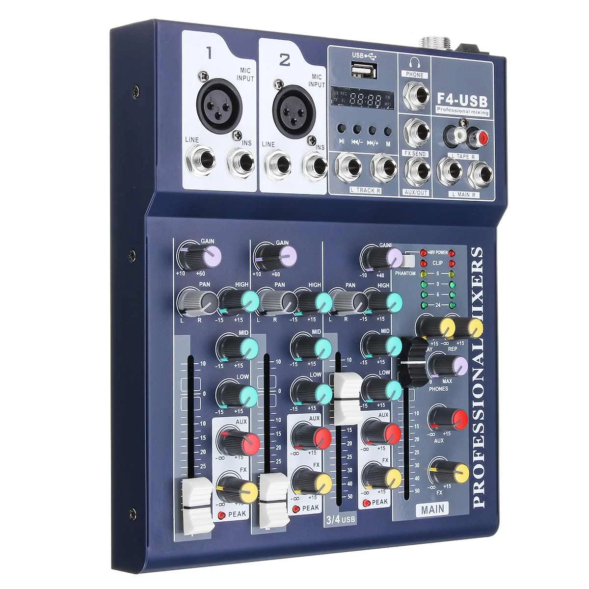 Мини Портативный аудио микшер с USB DJ звук микшерный пульт MP3 Jack 4 канала караоке 48 в усилитель для караоке KTV матч Вечерние
