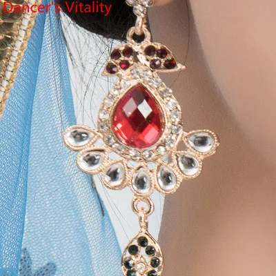Type B Ear Clip 3pcs Аксессуары для индийского танца лба, подвеска, серьги, Цепочки и ожерелья комплекты из 3 предметов Восточный живот Танцы выступление конкурс украшения - Цвет: Type B Ear Clip 3pcs