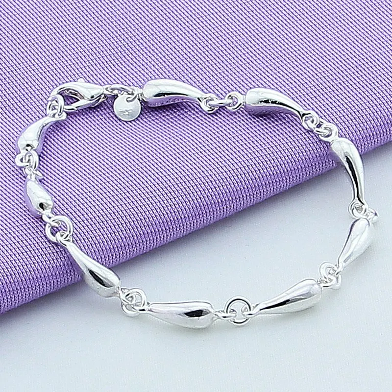 

925 Sterling Silver Water Drop Bracelet Luxury Brand Women Bracelet Silver Bracelet Jewelry Christmas Gift