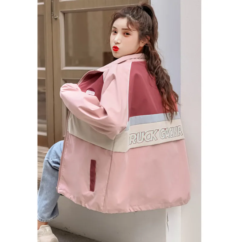 

2020 Spring Autumn Women Jacket Fashion Patchwork Outwear Women Loose Casual Coat Female Windbreaker Tops Befree Harajuku Coat