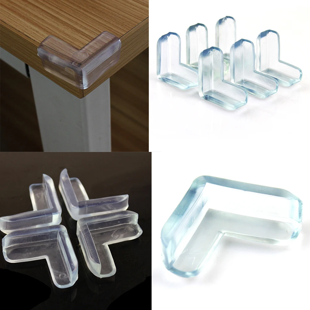 Protector de parachoques de seguridad transparente para beb&eacute;, 4 piezas, 1s, coj&iacute;n protector para Borde de esquina de escritorio y Mesa-4