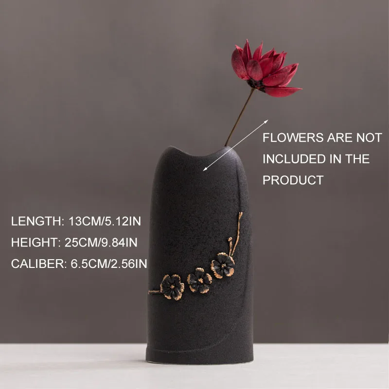 

Nordic Ins Creative Ceramics White Black Vase Home Living Room Office Desktop Flower Arrangement Container Dry Flower Vase Decor