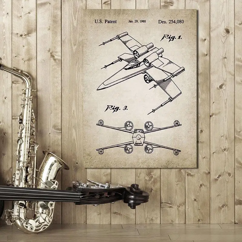 

Art Poster Fighter Patent Poster Canvas Paintings Wall Art Picture for Living Room Bedroom Home Dcor