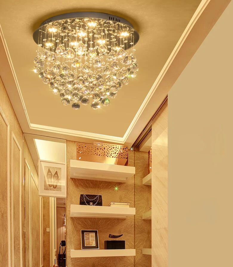 

HAIXIANG LED Crystal Ceiling Light Bedroom Ceiling Lamp Bathroom Light Fixtures