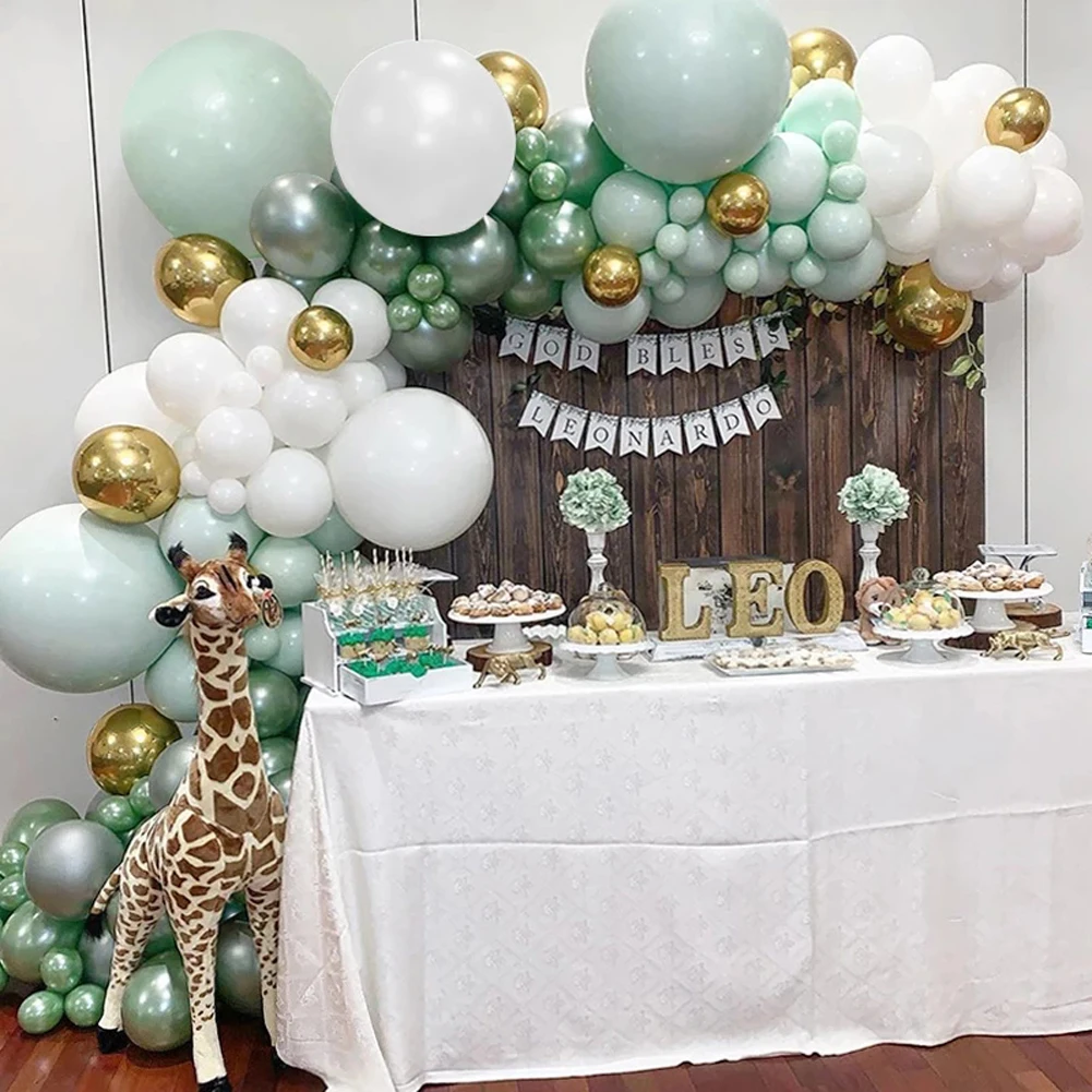 

107pcs/set Green Balloon Arch Set Garland Ballon Kit Latex Balloon Chain Baby Shower Wedding Birthday Party Decor Garland Arch