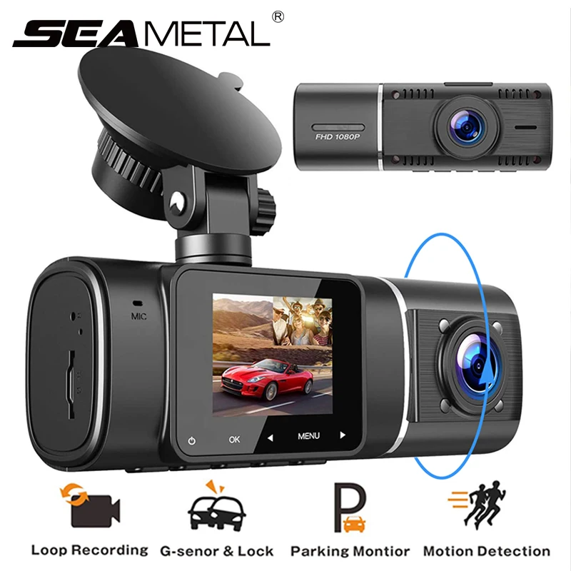 Автомобильный Камера Dash Cam мини DVR 1080P спереди/внутри Двойной объектив видео