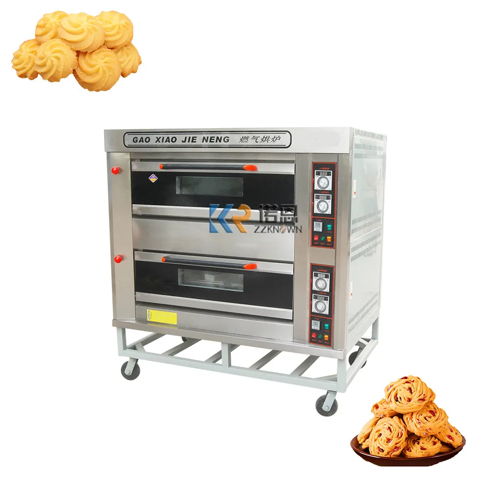 

2 Trays Commercial Gas Pizza Oven for Bakery Portable Deck Chicken Rotisserie Roti Bread Oven Toaster Cake Ovens