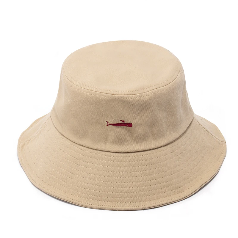 HUOBAO New Fashion Embroidery Shark Outdoor Travel Bucket Hats For Women Ladies