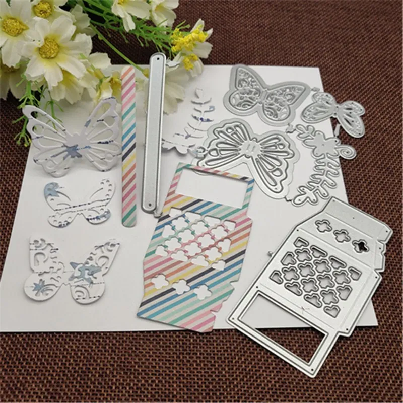 Металлические режущие штампы бабочки для альбома скрапбукинга DIY бумажные