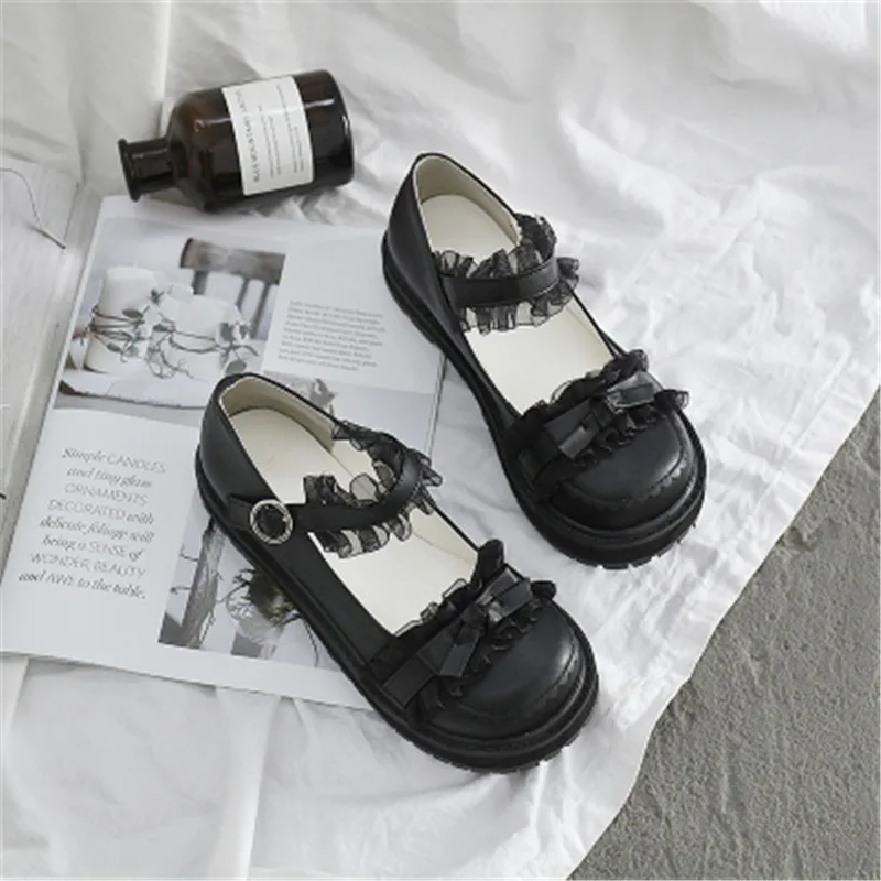 

Туфли Лолиты с оборками и круглым дном для девочек, милые туфли для косплея принцессы, милая обувь для девочек