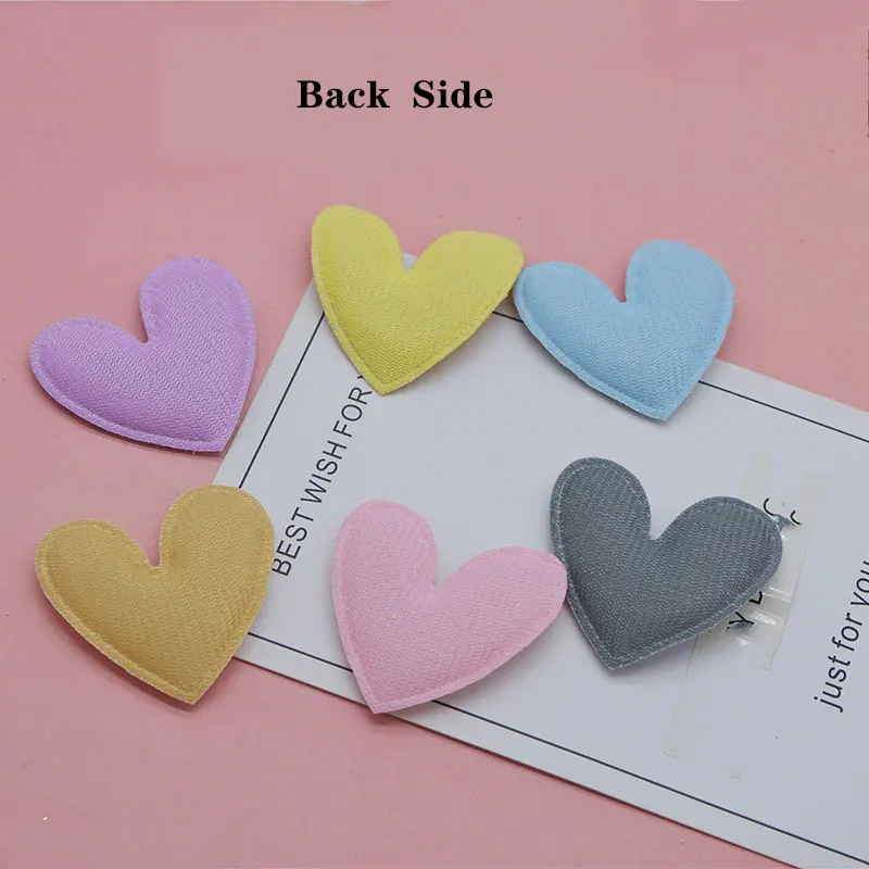 36Pcs/Lot 5*4.5cm Padded Stripe Cloth Heart Applique for DIY Craft Hat Gloves Clothes Fabric Sewing Headwear Decor Patches - купить по