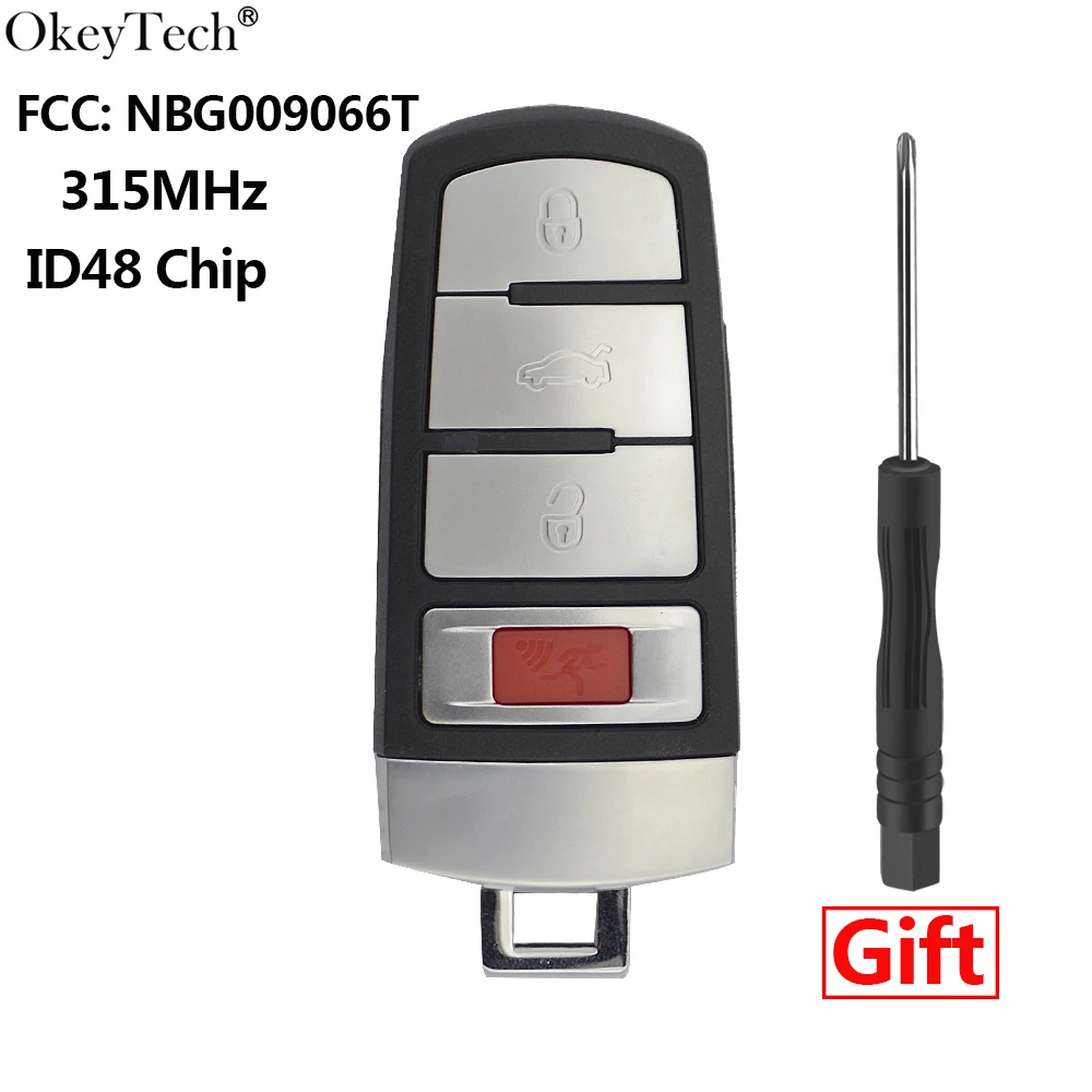 Умный дистанционный ключ Okeytech 315 МГц ASK ID48 для Volkswagen Passat CC 2006 2007 2008 2009 2010 2011 2012 4