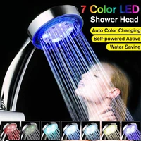 colorful led shower head color changing automatic self powered handheld water saving shower faucet romantic bathing equipment
