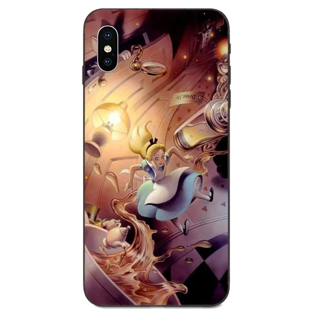 ТПУ чехол для телефона Apple iPhone 4 4S 5 5S SE 6 6S 7 8 11 Plus X XS Max XR Pro Алиса в стране чудес