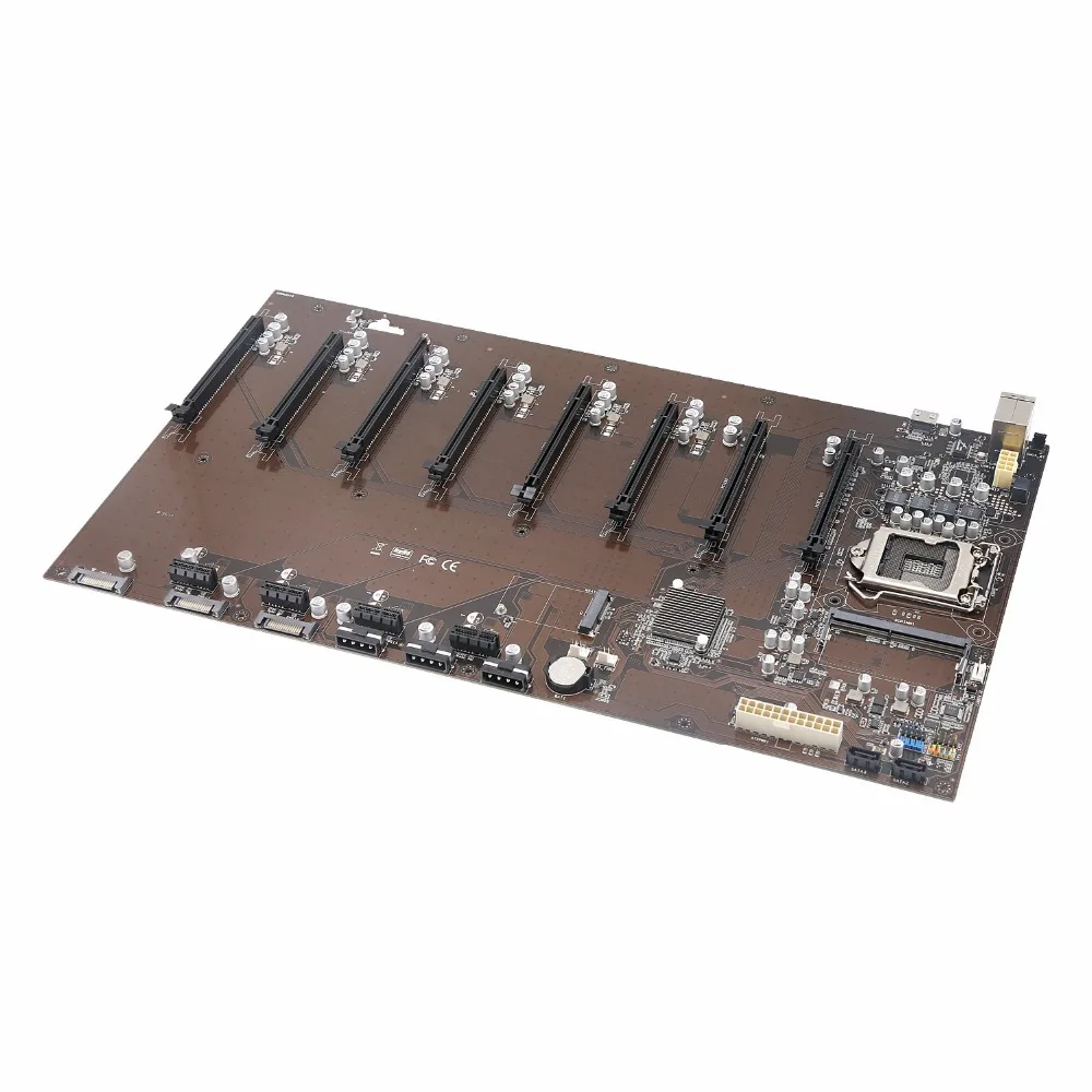 

Материнская плата 8 GPU PCIe X16 для майнинга биткойнов платформы Skylake LGA1151, поддержка RX580, RX480, GTX1070 и т. д.