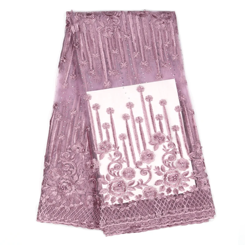Африканские ткани французские кружевные и бусины с вышивкой для платья тюлевые 5