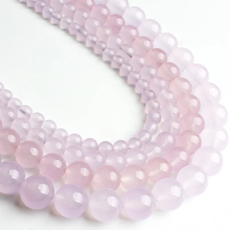Круглые бусины фиолетового нефрита AAA + незакрепленные из натурального камня для