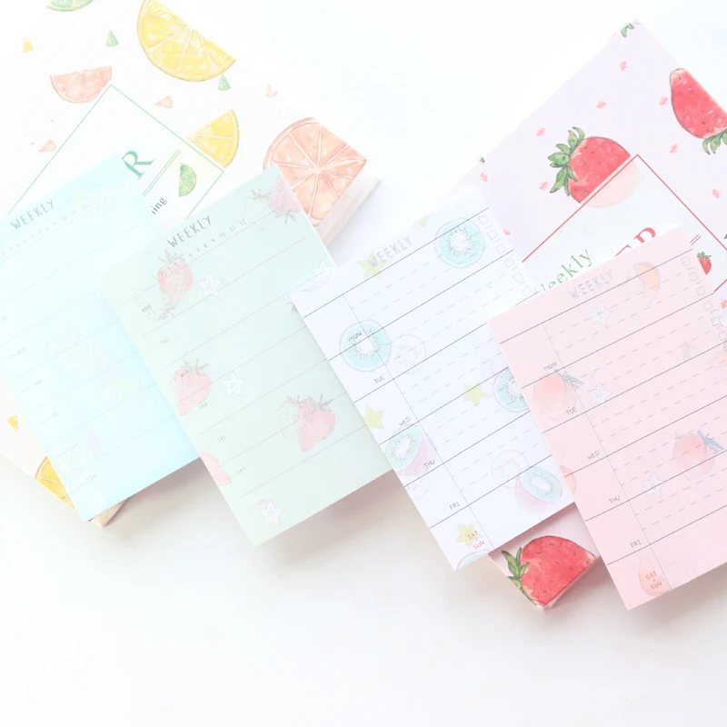 Domikee клейкий еженедельный органайзер для заметок с принтом конфет и фруктов