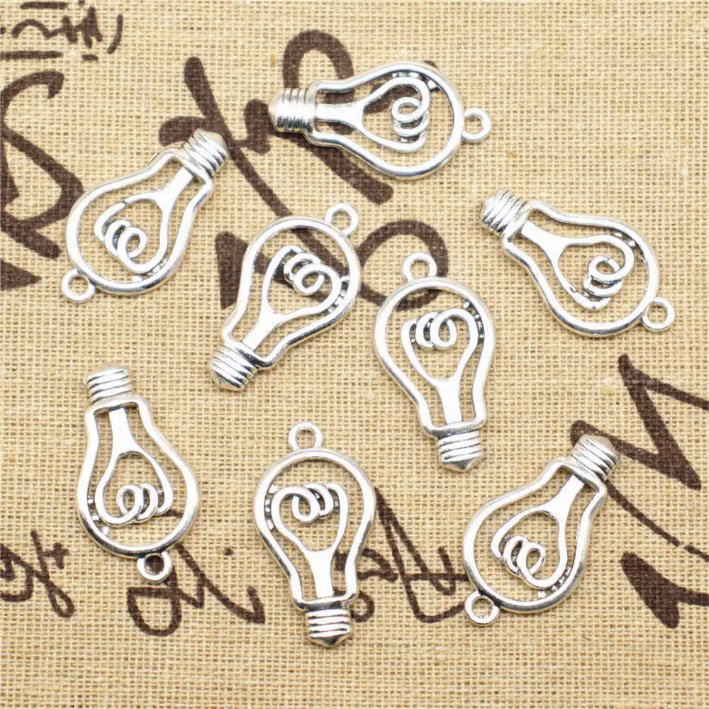 

Pendant Accessori 18x32mm Light Bulb Charms Antique Silver Color 5pcs