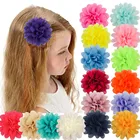 5 шт.лот 10 см большой Шифоновый Цветок с Заколкой или без зажима Детский милый головной убор аксессуары сделай сам бутик 32 цвета FH03