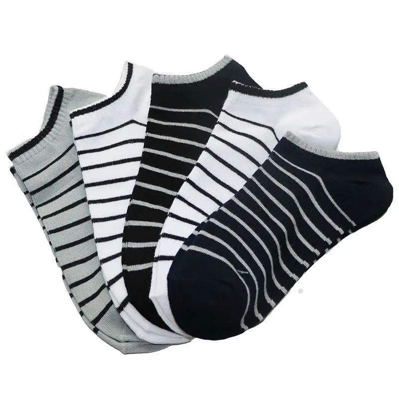 

5 пар/лот; Мужские носки унисекс; Однотонные хлопковые носки в полоску в стиле пэчворк; Сезон весна-лето; Повседневные мужские забавные носки...