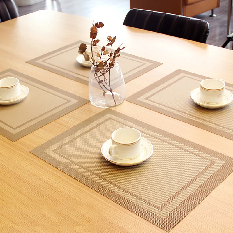 Luxury Brown Placemat Pvc Dining Table Simple Coaster Rectangle Woven Insulated Placemat Spoon Rest Cuisine Kitchen Decor DG50CD
Luxury Brown Placemat Pvc Dining Table Simple Coaster Rectangle Woven Insulated Placemat Spoon Rest Cuisine Kitchen Decor DG50CD