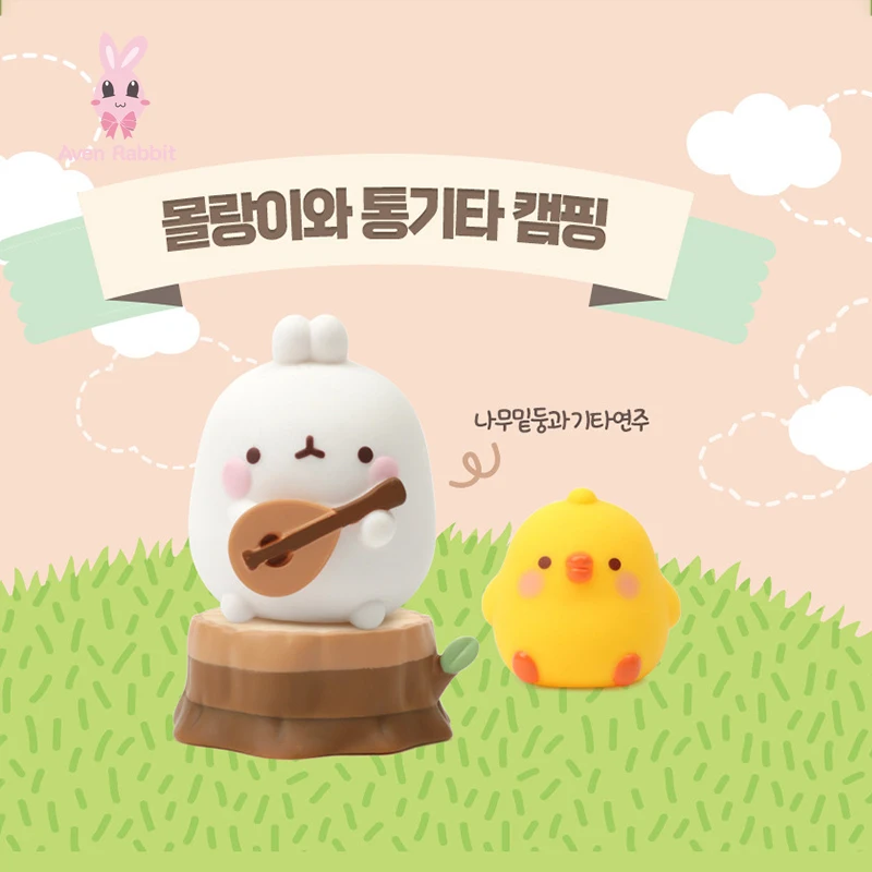 Molang кролик Кемпинг Набор фигурок игрушки Южная Корея экшн-модель подарок на день