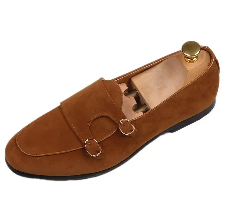 Замшевые лоферы с острым носком Мужские мокасины Свадебные модельные туфли