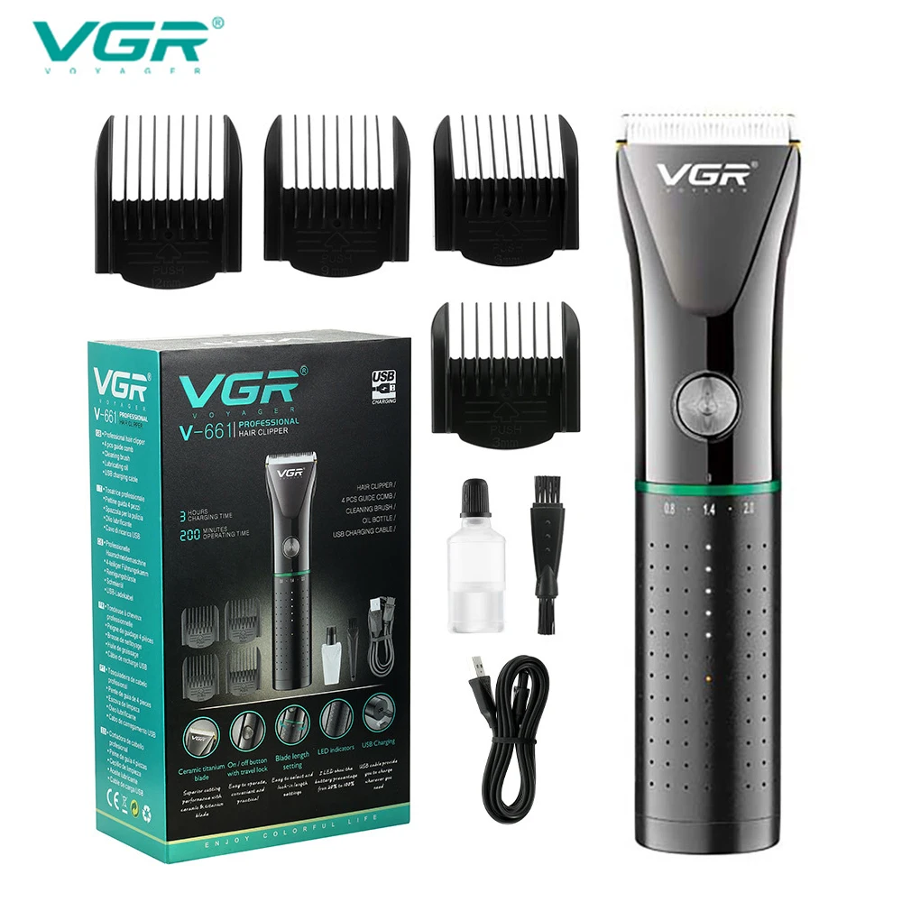 

Машинка для стрижки волос VGR аккумуляторная с зарядкой от USB