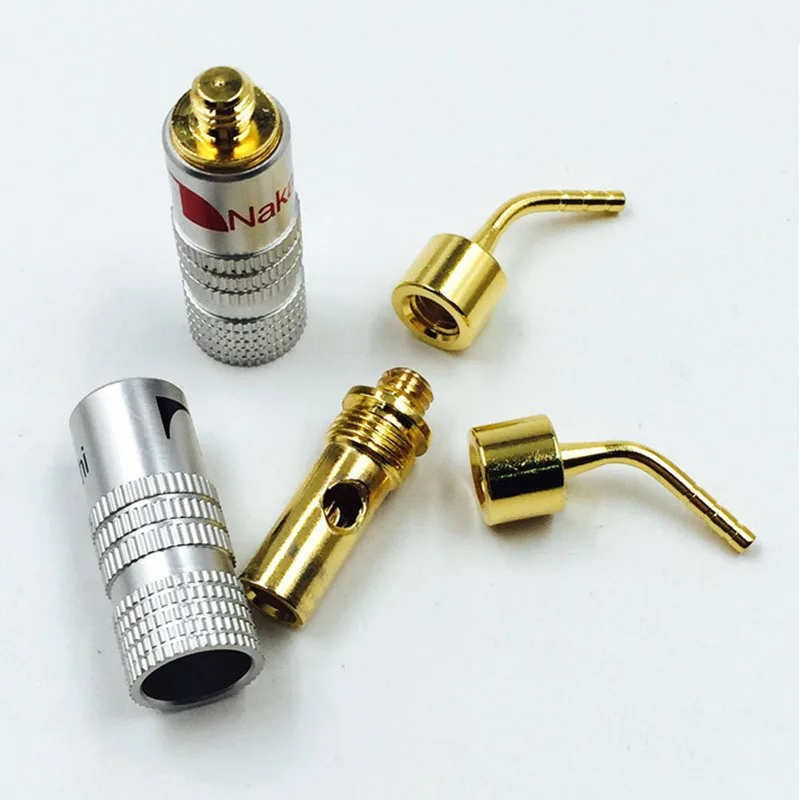 1/2/4 pcs/lot 2mm Banana Plug Gold Plated Speaker Cable Pin Angel Wire Screws Lock Connector For Musical HiFi Audio |
