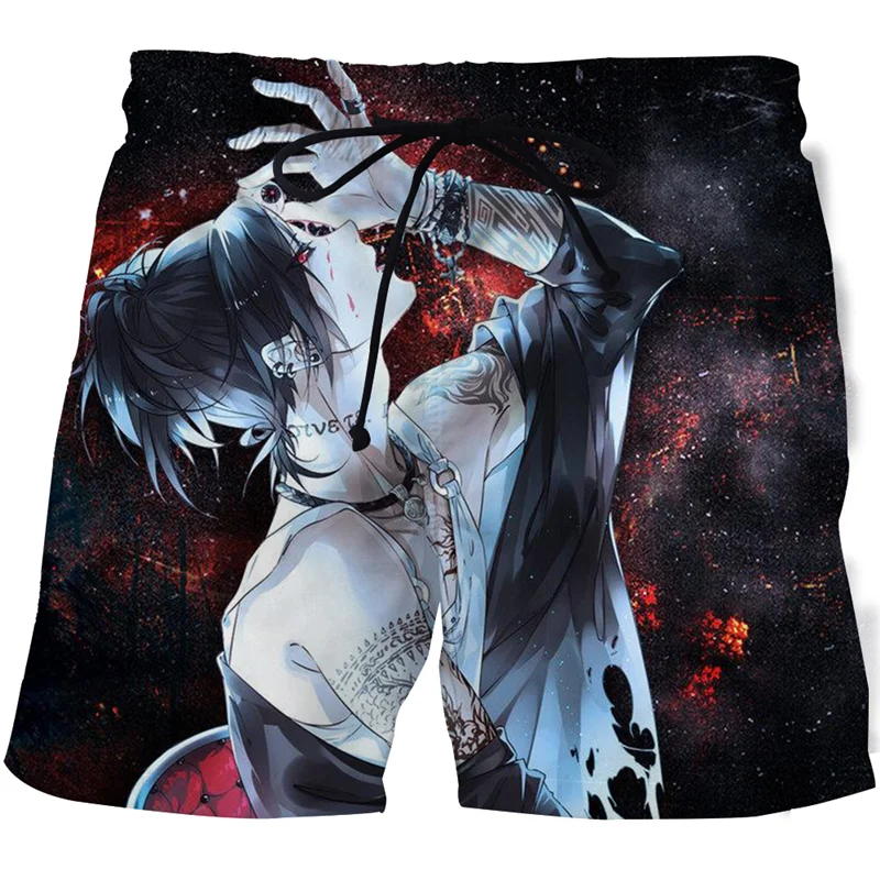

Fashion Harajuku Shorts Men Vacation Beach Shorts Anime 3D Print Tokyo Ghoul Summer Casual Breathable Loose Shorts Men clothing