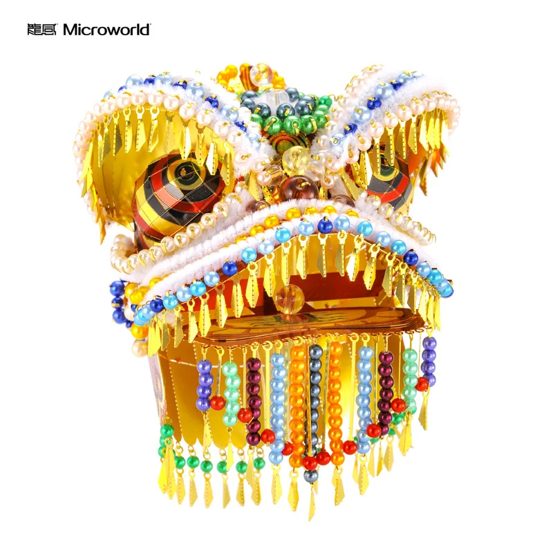 Microworld 3D металлическая нано головоломка Китайская традиционная Танцующая льва