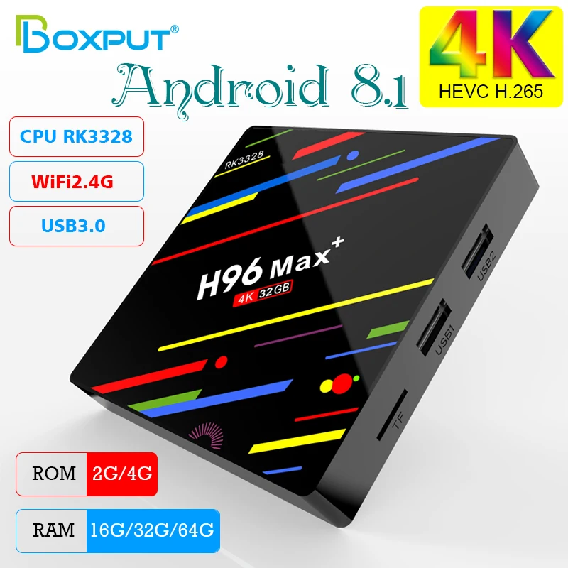 OTT Tv Box H96 Max Plus Android 8 1 RK3328 4K HD Smart Media Player 4G 64G четырехъядерный ТВ приставка Android|movie