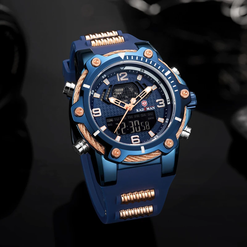 Часы наручные KADEMAN Мужские кварцевые в стиле милитари роскошные брендовые