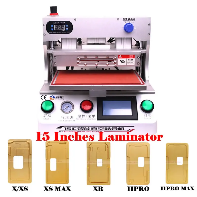 

OCA 15 Inches Laminating Machine Touch Screen Laminator for Curved LCD Screen Repairing with iPhone Align Location Metal Moulds