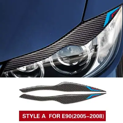 

Car Light Eyebrow Eyelids Headlight Carbon Fiber Front Lamp Eyelids Trim Stickers For 09-12 BMW 3 Series E90 320i 323i 325i 328i