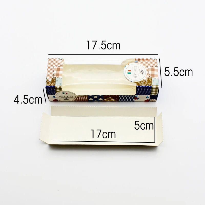 50 шт. рулонные коробки для торта маленькая коробка макарон с окном итальянский