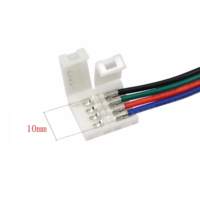 5/10 шт./лот PCB кабель 4 Pin10mm с двойной пряжкой Светодиодные Ленты Разъемы для 5050 2835 RGB